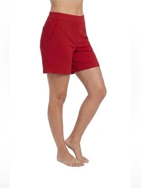 SPANX POLISHED SHORT TRUE RED STRETCH CHINO STYLE SIZE SMALL NWT